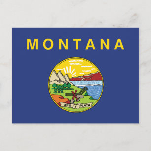 Montana Staatsflagge Big Sky Country Oro Y Plata Postkarte