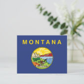Montana State Flag Big Sky Country Oro Y Plata Postkarte (Stehend Vorderseite)