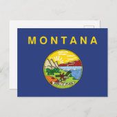 Montana State Flag Big Sky Country Oro Y Plata Postkarte (Vorne/Hinten)