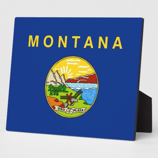 Montana State Flag Plaque Fotoplatte (Seite)
