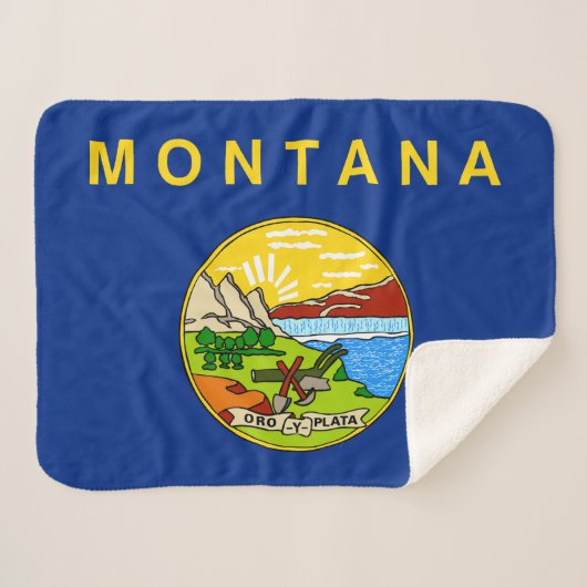 Montana State Flag Print Patriotic Sherpadecke (Vorderseite (Horizontal))