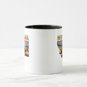 Montana State Outline Tattoo Bison & Mountains  Tasse (Zentrum)