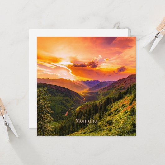Montana Sunset Karte (Vorderseite/Rückseite Beispiel)