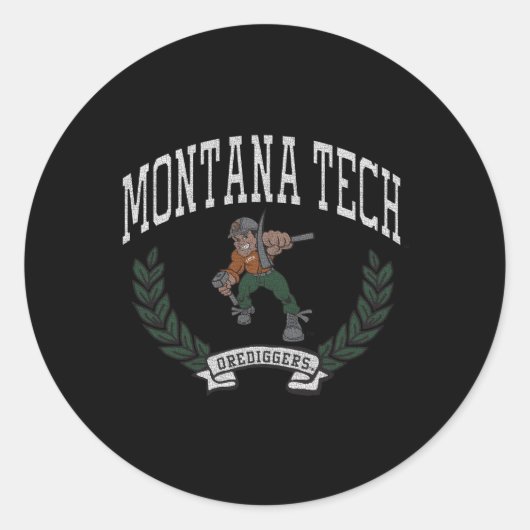 Montana Tech Orediggers Sieg Runder Aufkleber (Vorderseite)