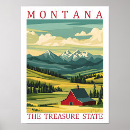 Montana The Treasure Staat USA Travel Place Poster