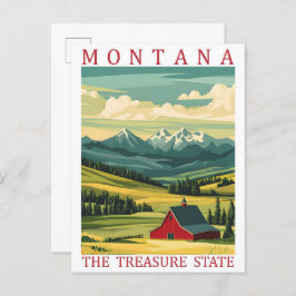 Montana The Treasure Staat USA Travel Place Postkarte