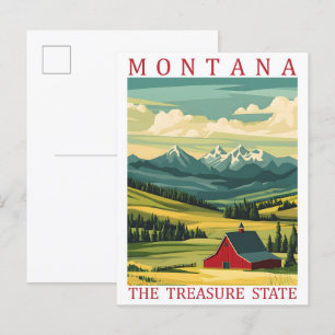 Montana The Treasure Staat USA Travel Place Postkarte