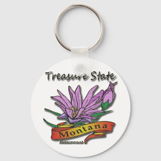 Montana Treasure Staat Bitterroot Schlüsselanhänger (Vorderseite)