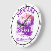 Montana Treasure State Bär Große Wanduhr (Winkel)