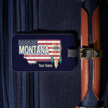 Montana United Staaten Retro Staat Map Vintag USA