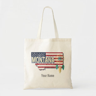 Montana United Staaten Retro Staat Map Vintag USA Tragetasche
