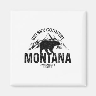 Montana USA Vintage Grizzly Bär Amerika Souvenir Magnet