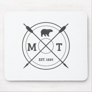 Montana USA Vintage Grizzly Bär Amerika Souvenir  Mousepad