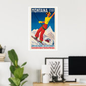 Montana Valais Switzerland Vintage Ski Poster (Heimbüro)