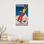 Montana Valais Switzerland Vintage Ski Poster (Küche)