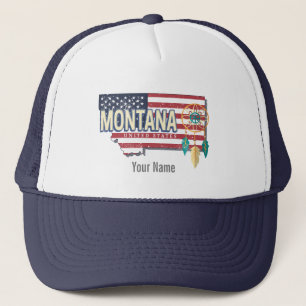 Montana Vereinigte Staaten Retro-Staatskarte Vinta Truckerkappe