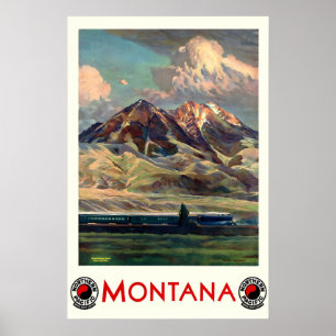 Montana Vereinigte Staaten Vintage-Reiseposter Poster