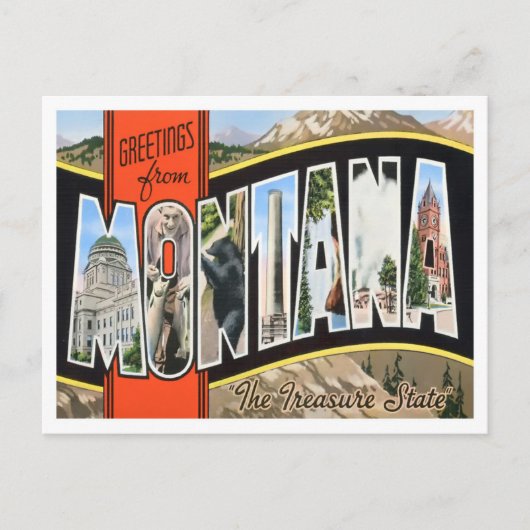 Montana Vintag Big Letters Postkarte (Vorderseite)