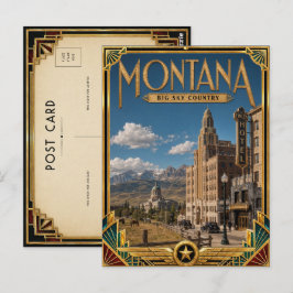 Montana Vintage Art Deco Golden Age Postkarte
