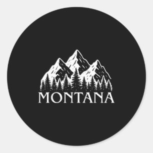 Montana Vintage Berg im Freien Big Sky Country Runder Aufkleber