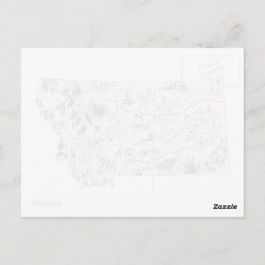 Montana Vintage Bilderkarte Staat Diagramm Postkarte (Rückseite)