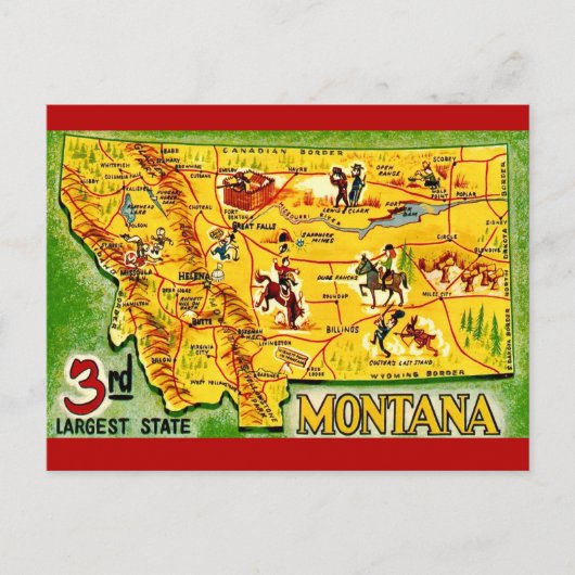 Montana Vintage Karte Postkarte (Vorderseite)
