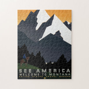 Montana Vintage Kunst Cool Historische Fotos Puzzle