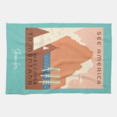 Montana Vintage Poster, Name der Dienststelle, Aqu Geschirrtuch (Horizontal)