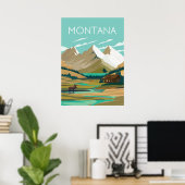 Montana Vintage Reiseplakat Poster (Heimbüro)
