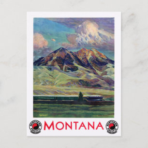 Montana Vintage Reiseplakat Postkarte