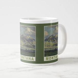 Montana Vintage-Reiseplakat-Tassen Jumbo-Tasse