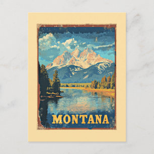 Montana Vintage-Reiseposter Postkarte