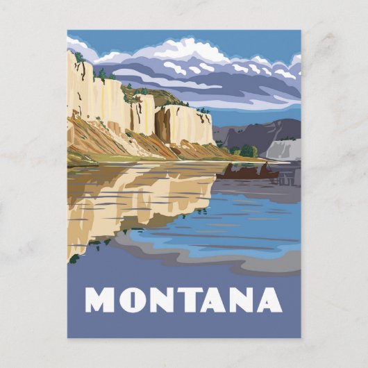 Montana Vintage Reisestil Postkarte (Vorderseite)