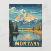 Montana Vintage Travel Poster Postkarte (Vorderseite)