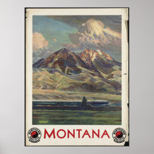 Montana Vintage Travel Poster und Retro Prints