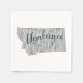 Montana Vintager grauer Typografie Serviette (Vorderseite)