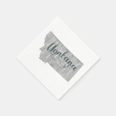 Montana Vintager grauer Typografie Serviette (Ecke)