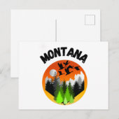 Montana Vögel, Berge und Bäume. Outdoorsmen Postkarte (Vorne/Hinten)