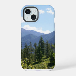 Montana Wald und Gebirge Landschaftliche Aussicht iPhone 15 Hülle