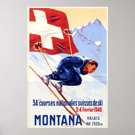 Montana Wallis Schweizer Suisee Schweiz Berge Poster (Vorne)