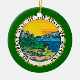 Montana-Wappen-Weihnachtsverzierung Keramikornament