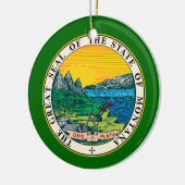 Montana-Wappen-Weihnachtsverzierung Keramikornament (Links)