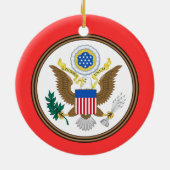 Montana-Wappen-Weihnachtsverzierung Keramikornament (Hinten)