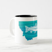 Montana Wave Fishing Zweifarbige Tasse (Vorderseite Links)