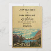 Montana Wedding Einladung Vintager Gletschersee (Vorderseite)