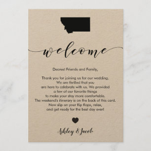 Montana Wedding Welcome Letter & Itinerary Card Programm