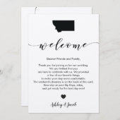 Montana Wedding Welcome Letter & Itinerary Card Programm (Vorne/Hinten)