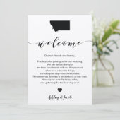 Montana Wedding Welcome Letter & Itinerary Card Programm (Stehend Vorderseite)