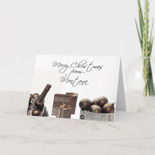 Montana Weihnachtskarte, Staat spezifisch Feiertagskarte (Vorderseite)