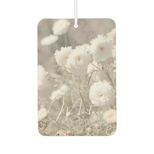 Montana White Wildblumen Autolufterfrischer (Vorderseite)
